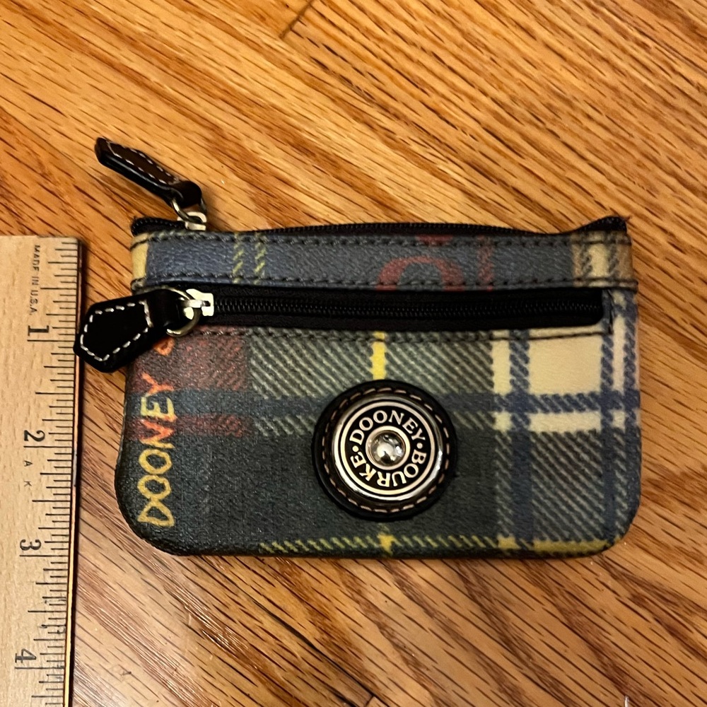 Vintage 2003 Dooney and Bourke Plaid Wallet Change Purse with Key Ring - Picture 3 of 6